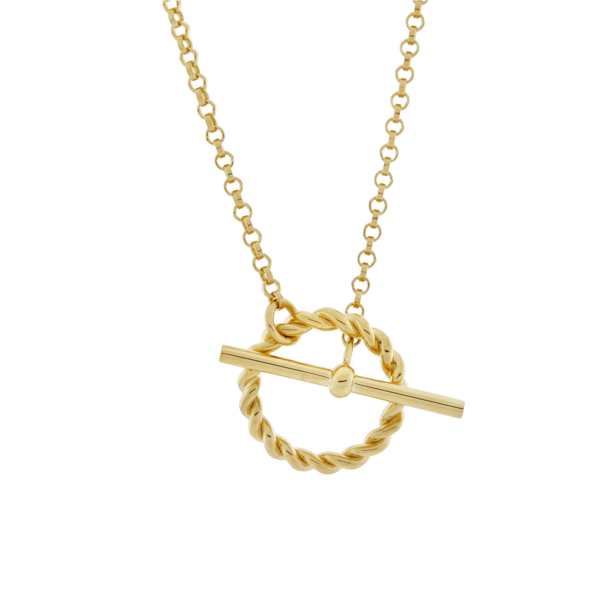 Corda T-Bar Necklace. Gold Vermeil.