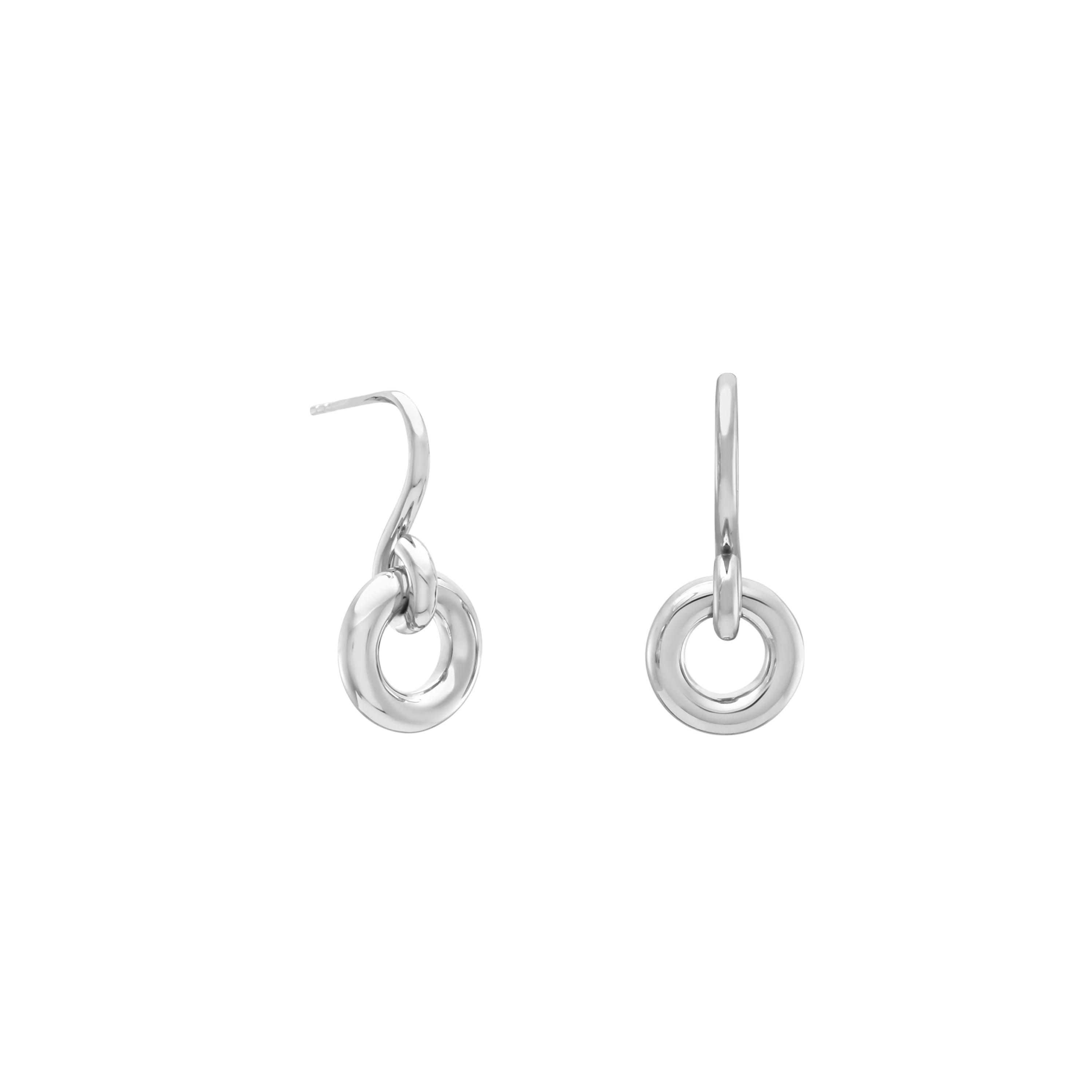 Oura Link Stud Earring. Silver