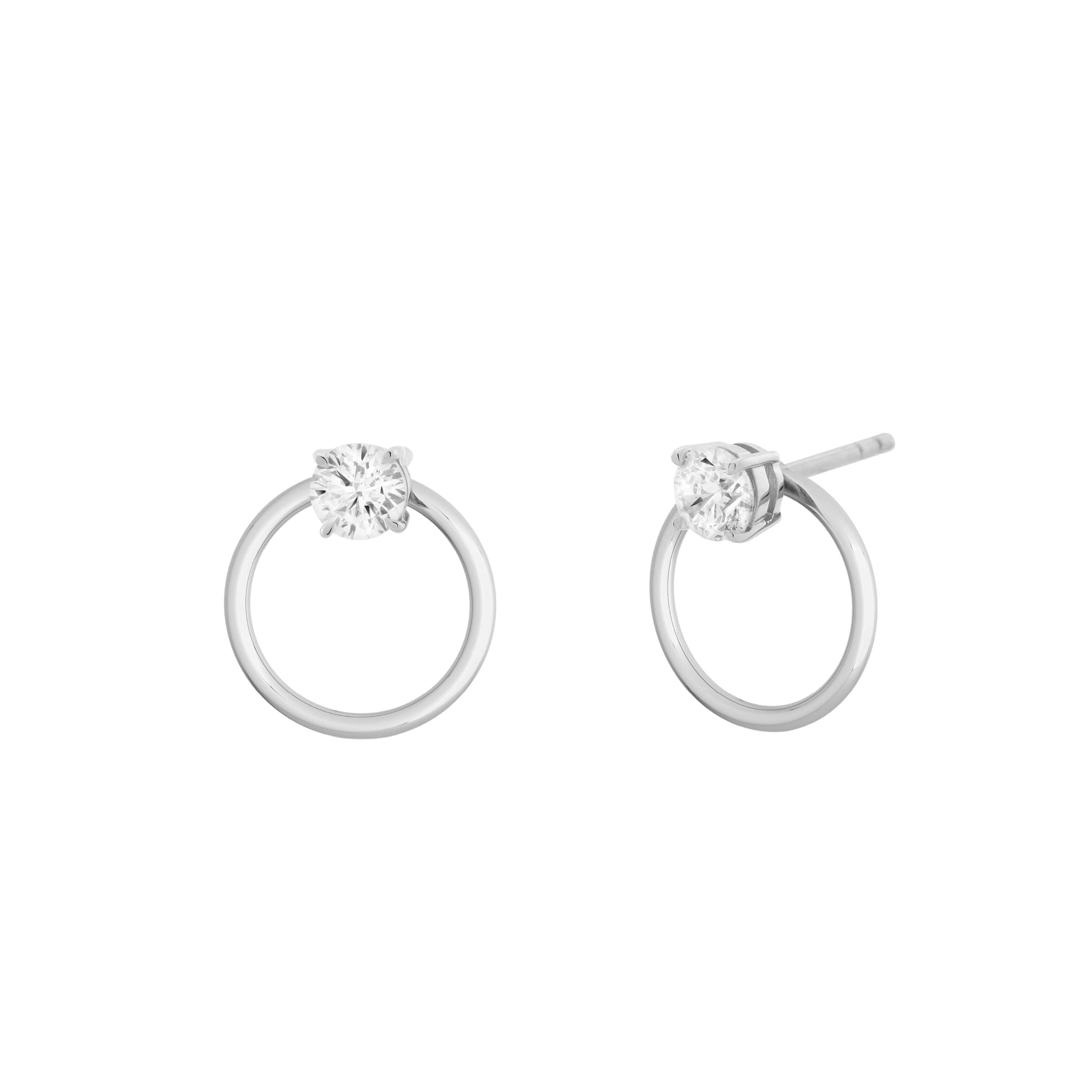 Orla 2-in-1 Diamond Solitaire Earrings. 18k White Gold or Platinum