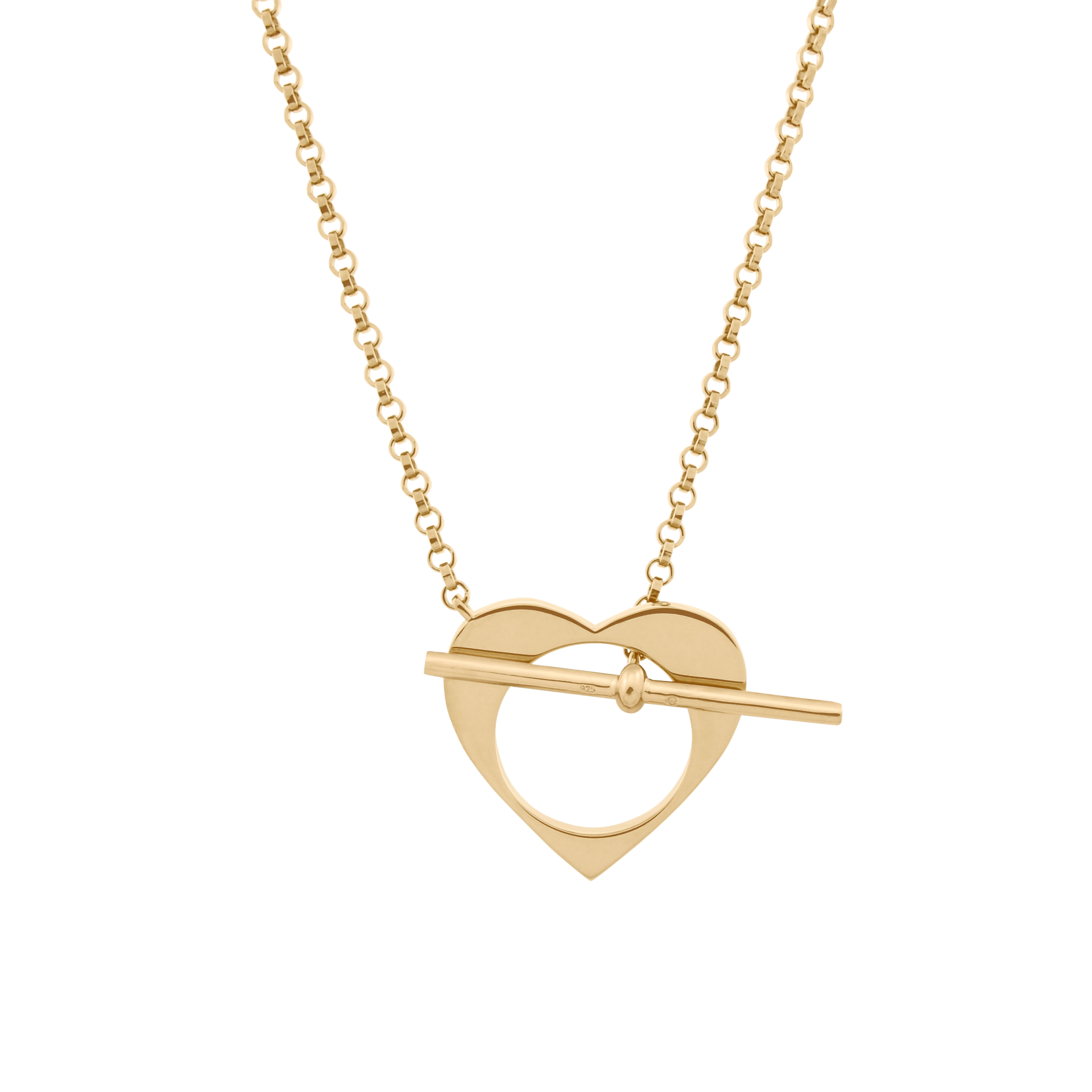 Romeus Heart Necklace. Gold Vermeil