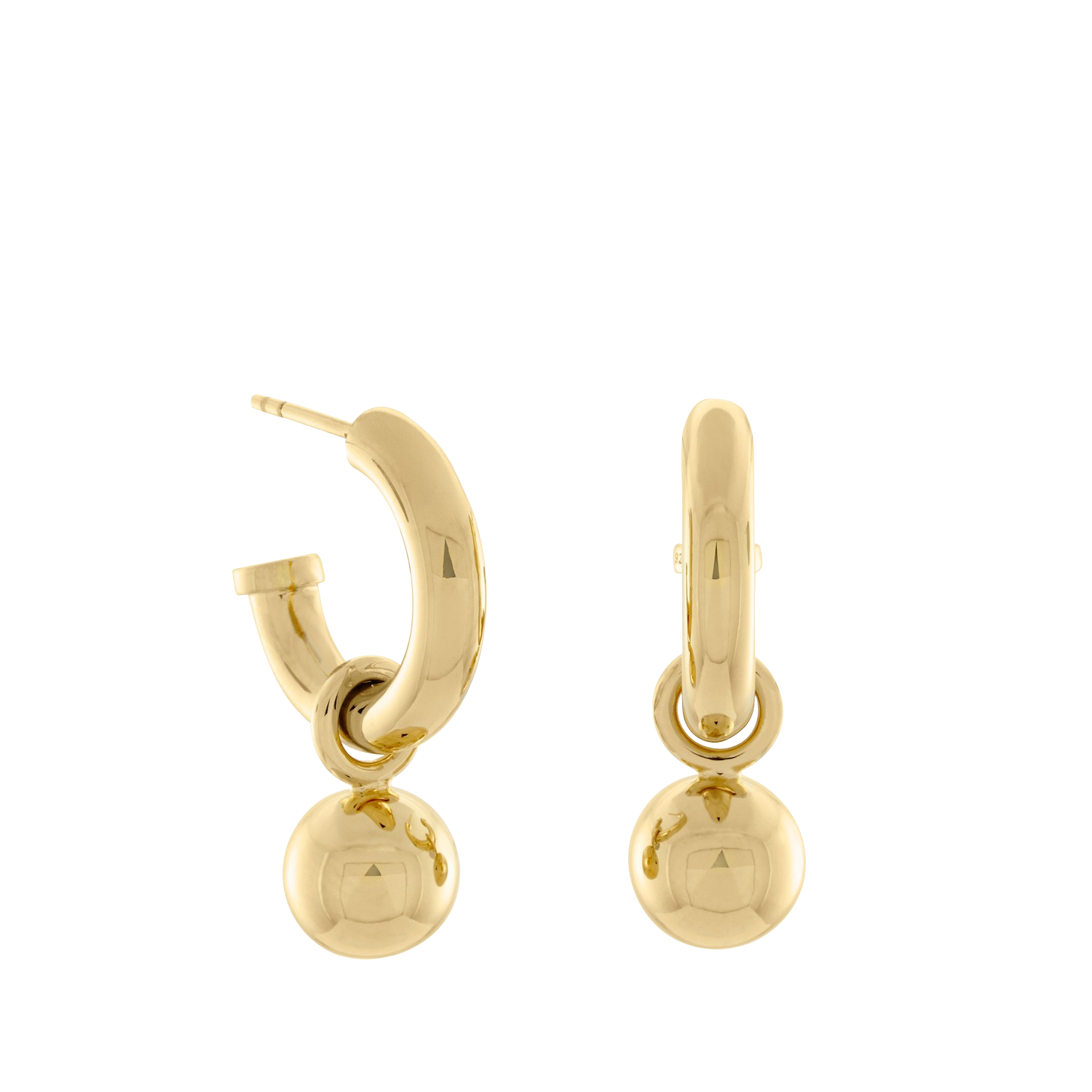 Scout Hoop & Ball Earrings, Gold Vermeil
