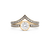 Cleopatra Chevron Diamond Ring Set. 18k Yellow Gold - MONARC CONCIERGE
