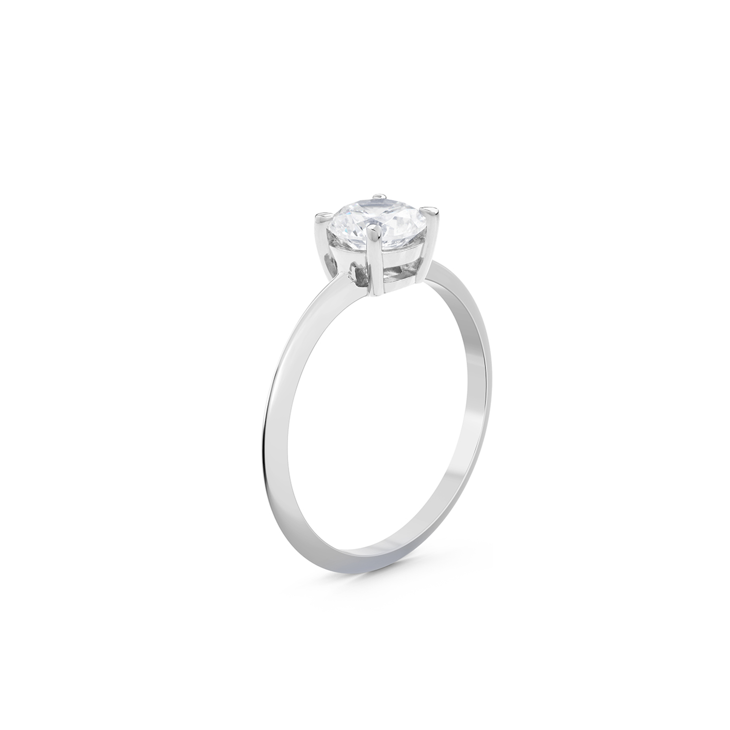 Coeur Diamond Solitaire Ring. 18k White Gold or Platinum - MONARC CONCIERGE