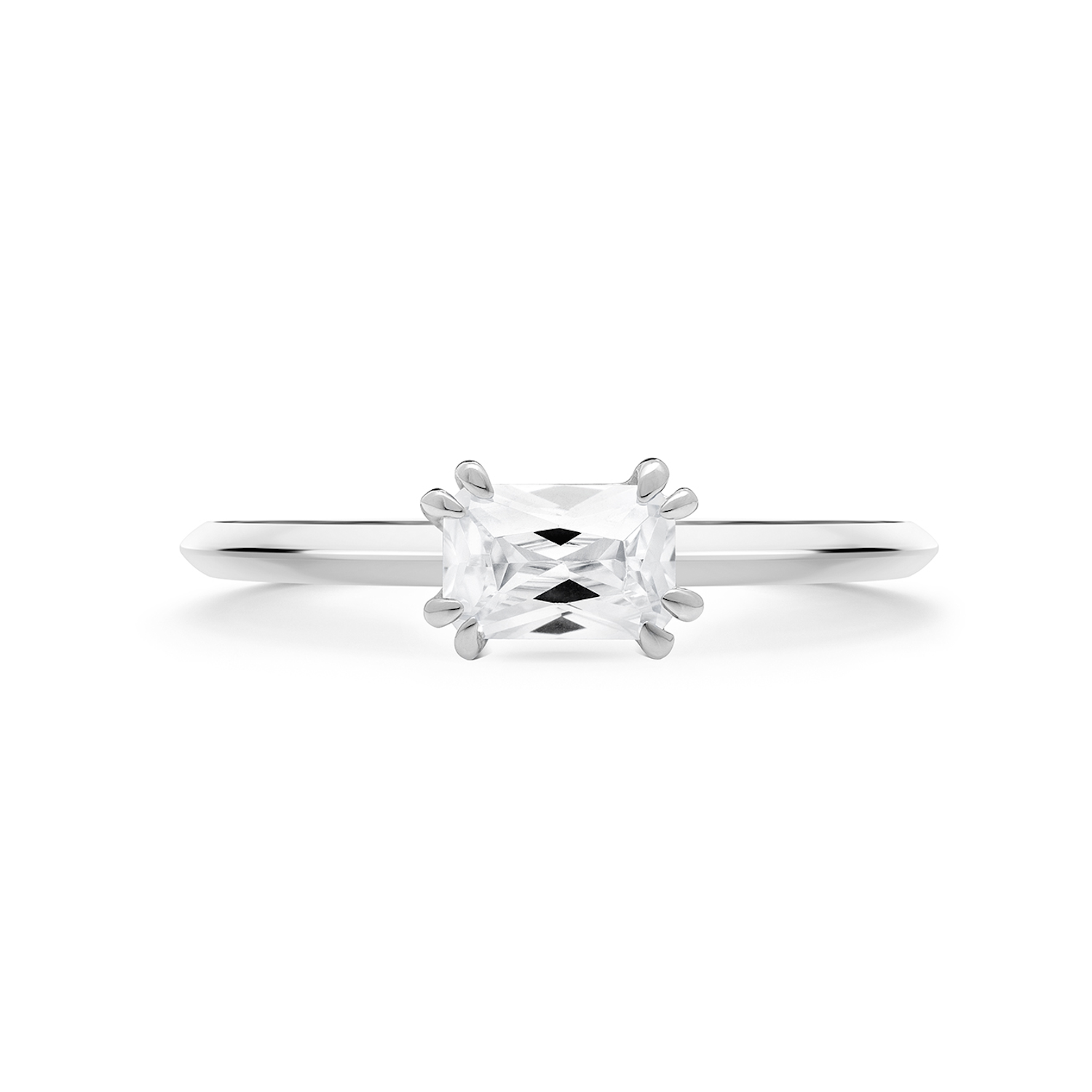 Empress Diamond Solitaire Ring. 18k White Gold or Platinum - MONARC CONCIERGE