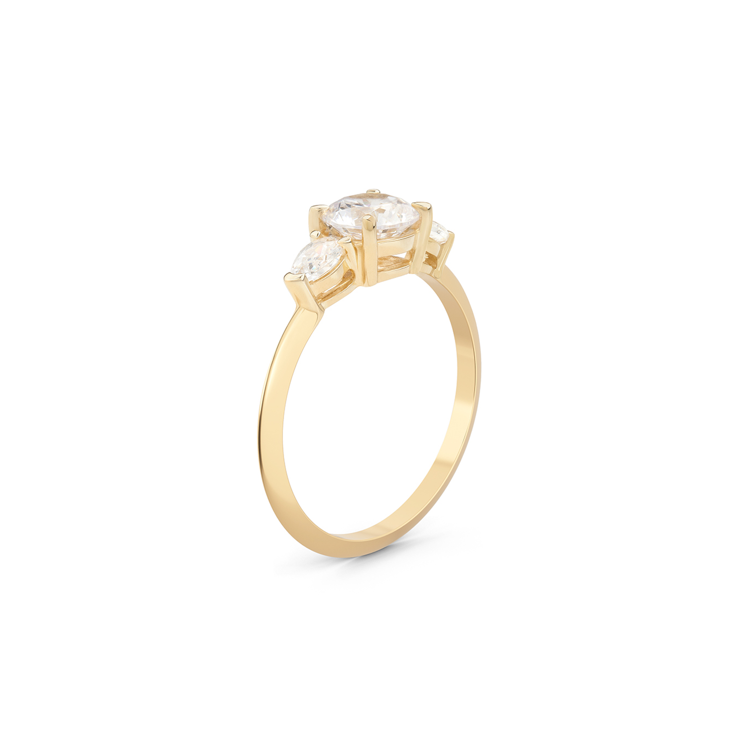 The Reine Diamond Trilogy Ring. 18k Yellow Gold - MONARC CONCIERGE