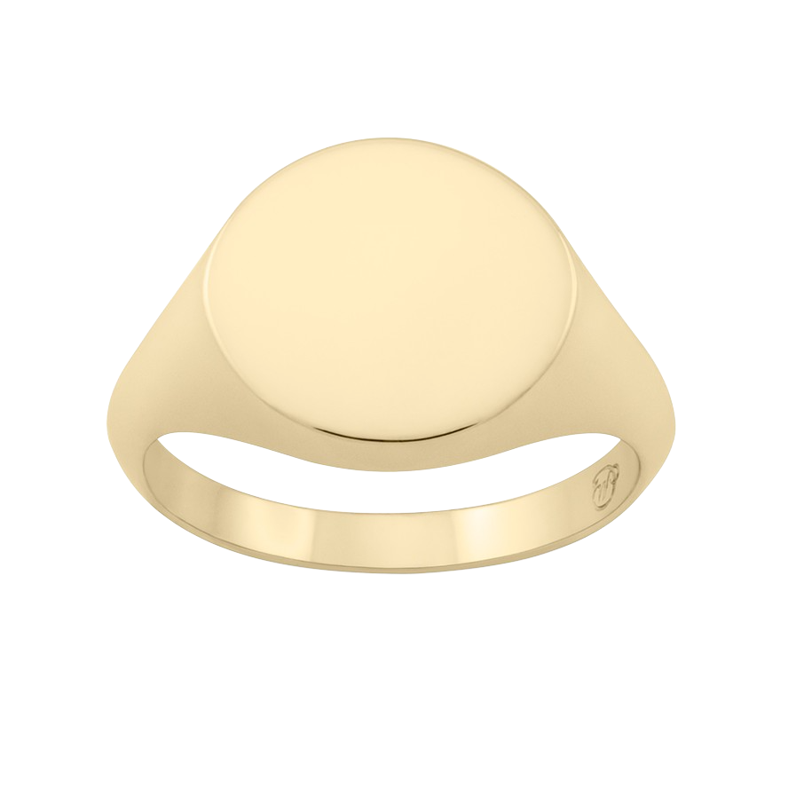 Tondo Signet Ring. 9k Yellow Gold - Monarc Jewellery