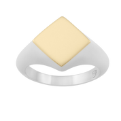 Rhembo Signet Ring. 9ct Yellow Gold & Sterling Silver - Monarc Jewellery