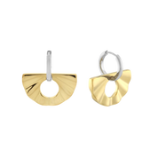 2-in-1 Fan Huggie Hoops. Two-Tone. - Monarc Jewellery