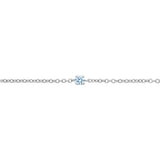 BONDED BLUE DIAMOND-SET CABLE CHAIN, 9k White Gold