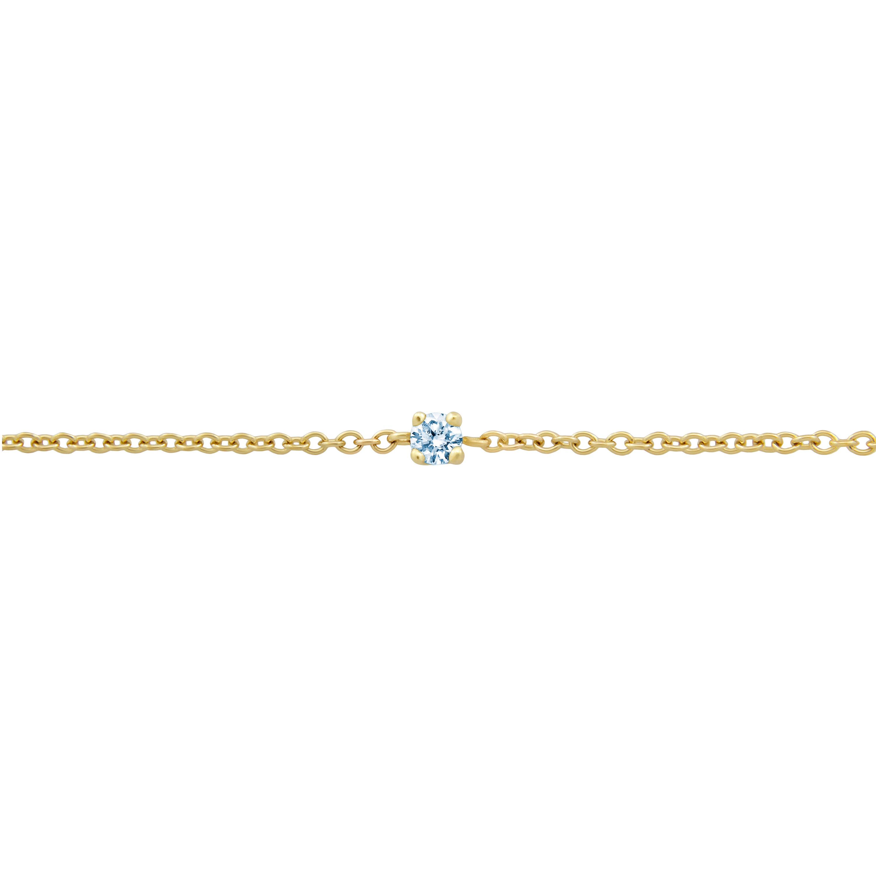 BONDED BLUE DIAMOND-SET CABLE CHAIN, 9k Yellow Gold