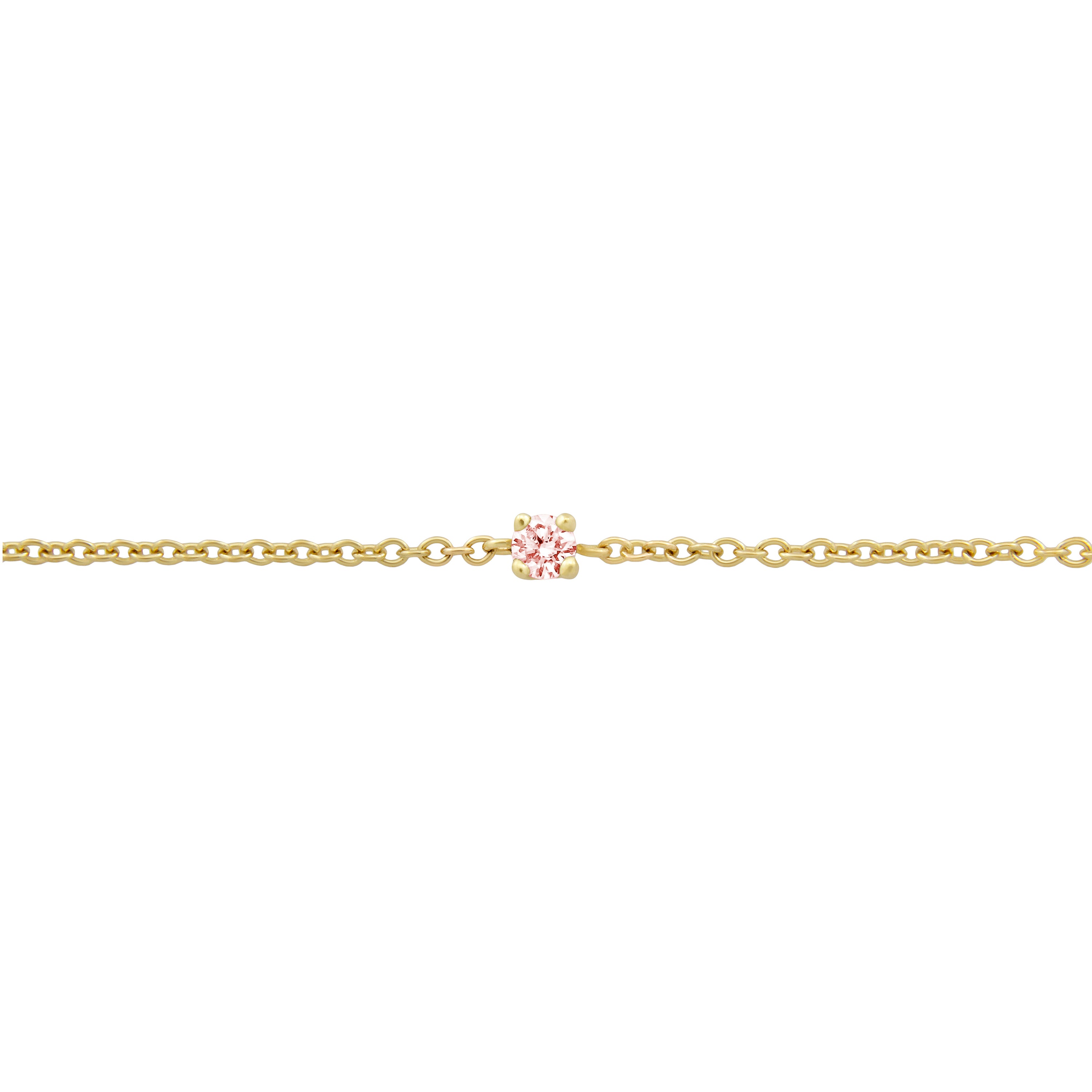 BONDED PINK DIAMOND-SET CABLE CHAIN, 9k Yellow Gold