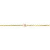 BONDED PINK DIAMOND-SET CABLE CHAIN, 9k Yellow Gold