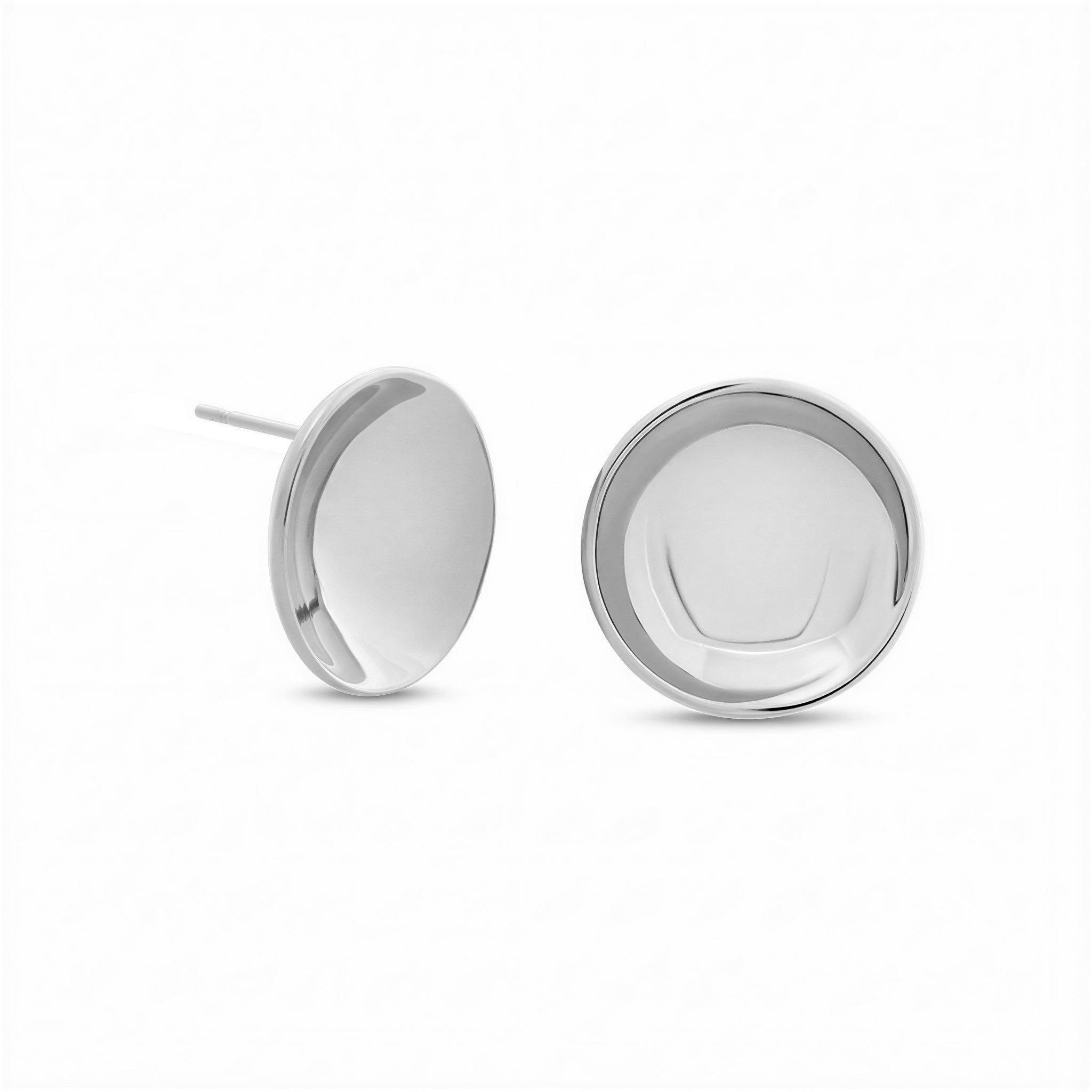 Consero Incurved Stud Earring. Large. Silver - Monarc Jewellery