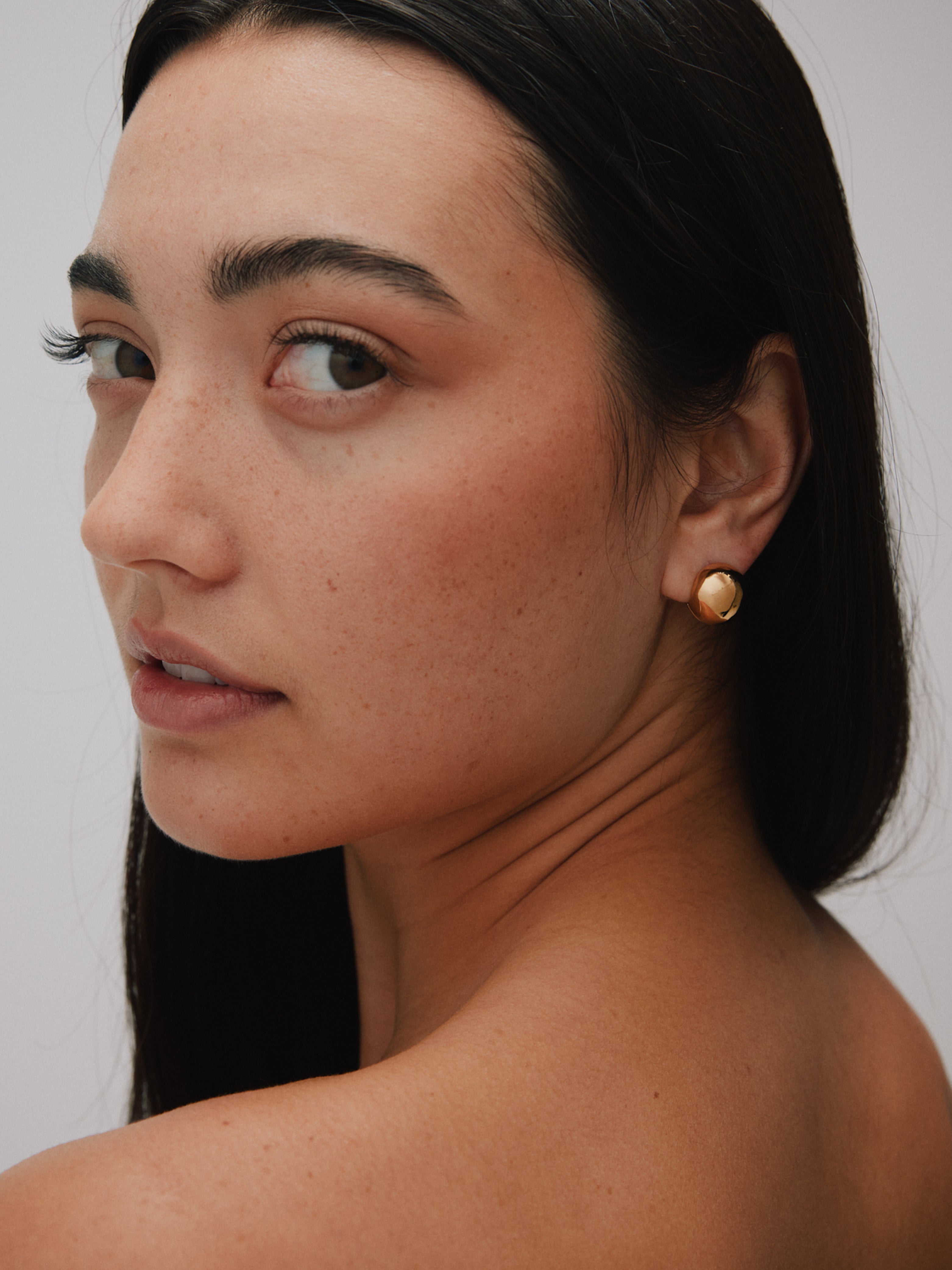 Consero Orb Huggie Earring. Gold Vermeil - Monarc Jewellery