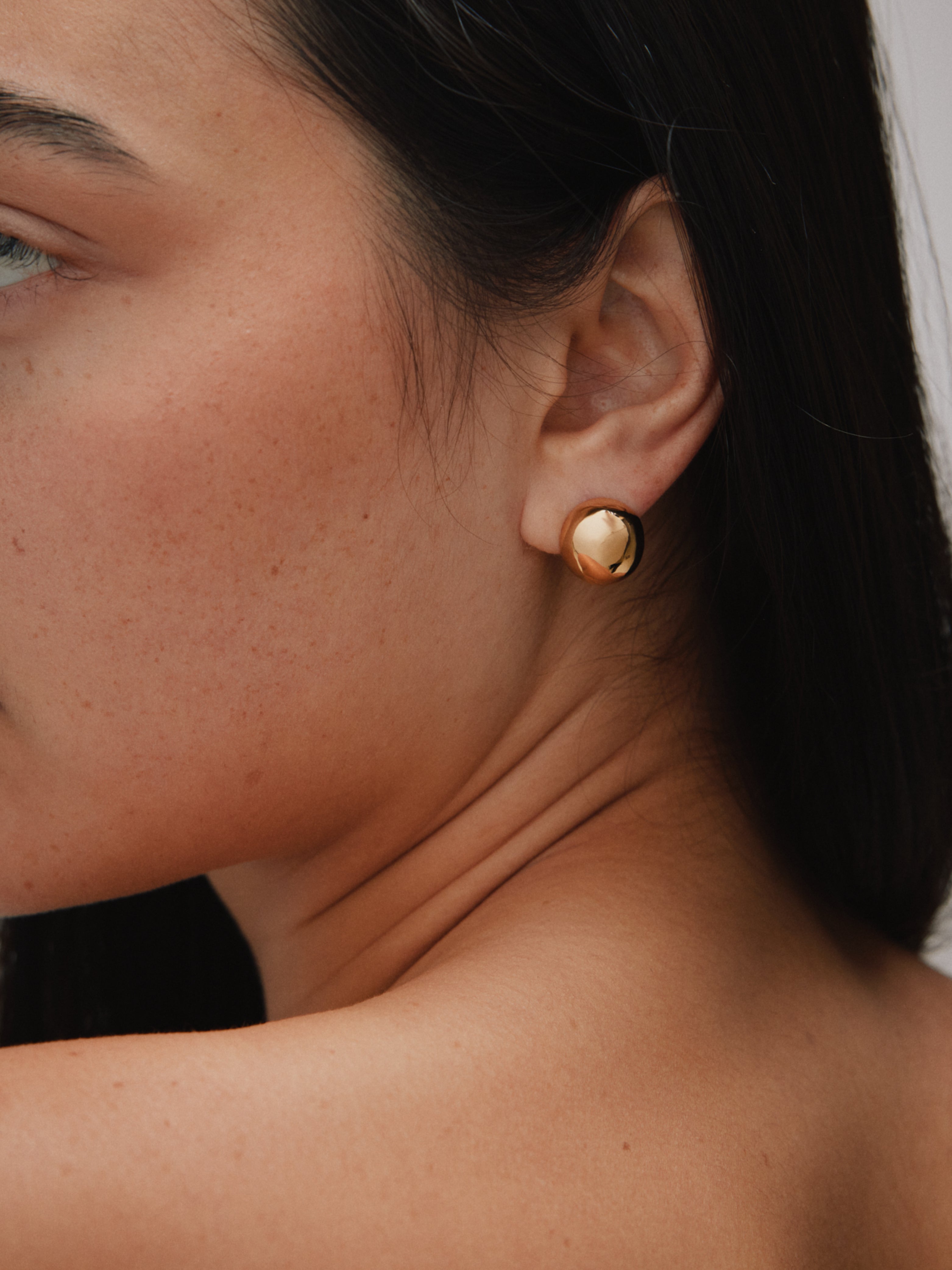 Consero Orb Huggie Earring. Gold Vermeil - Monarc Jewellery