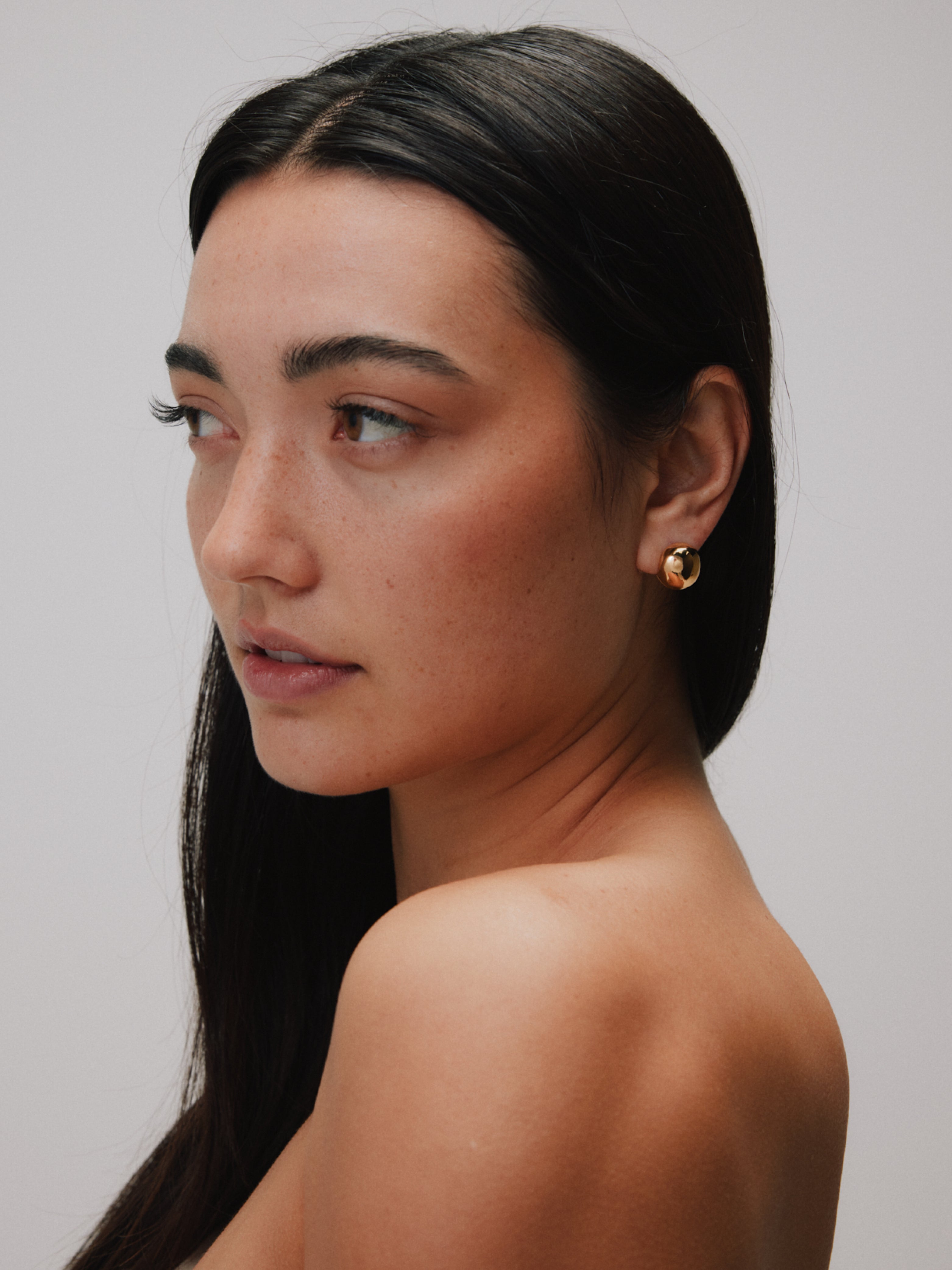 Consero Orb Huggie Earring. Gold Vermeil - Monarc Jewellery
