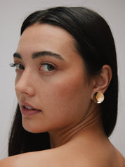 Consero Incurved Stud Earring. Large. Gold Vermeil - Monarc Jewellery