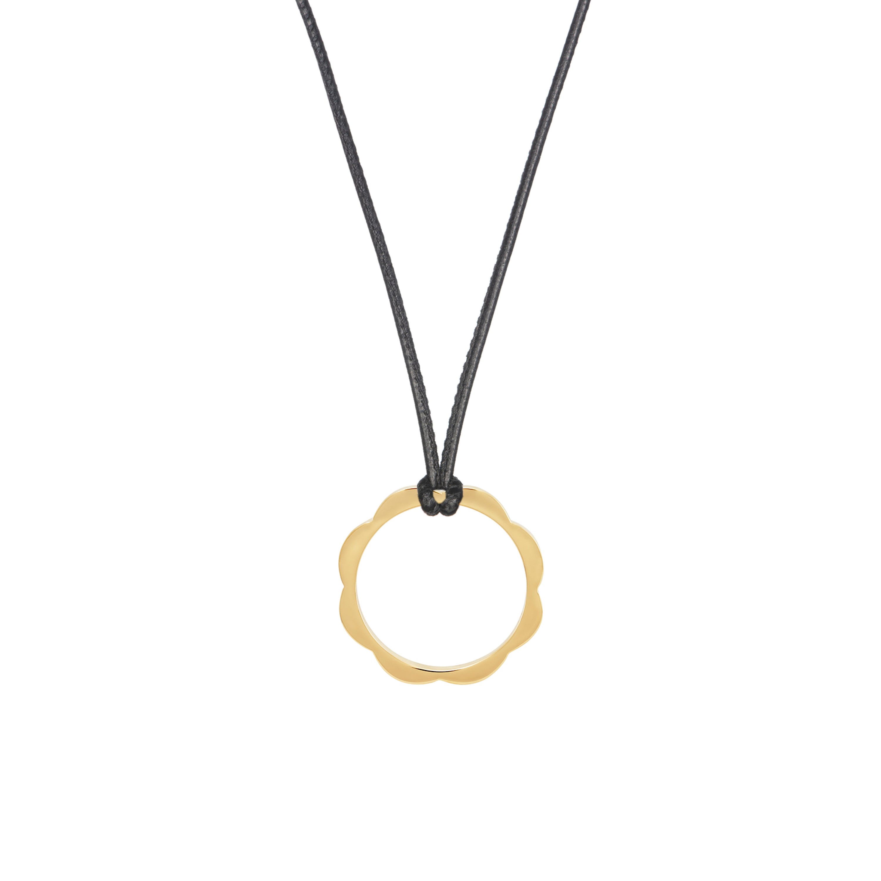 Bloom Cord Tie Necklace. Gold Vermeil