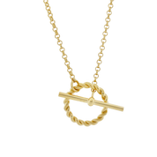 Corda T-Bar Necklace. Gold Vermeil. - Monarc Jewellery