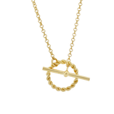 Corda T-Bar Necklace. Gold Vermeil.