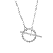 Corda T-Bar Necklace. Sterling Silver. - Monarc Jewellery
