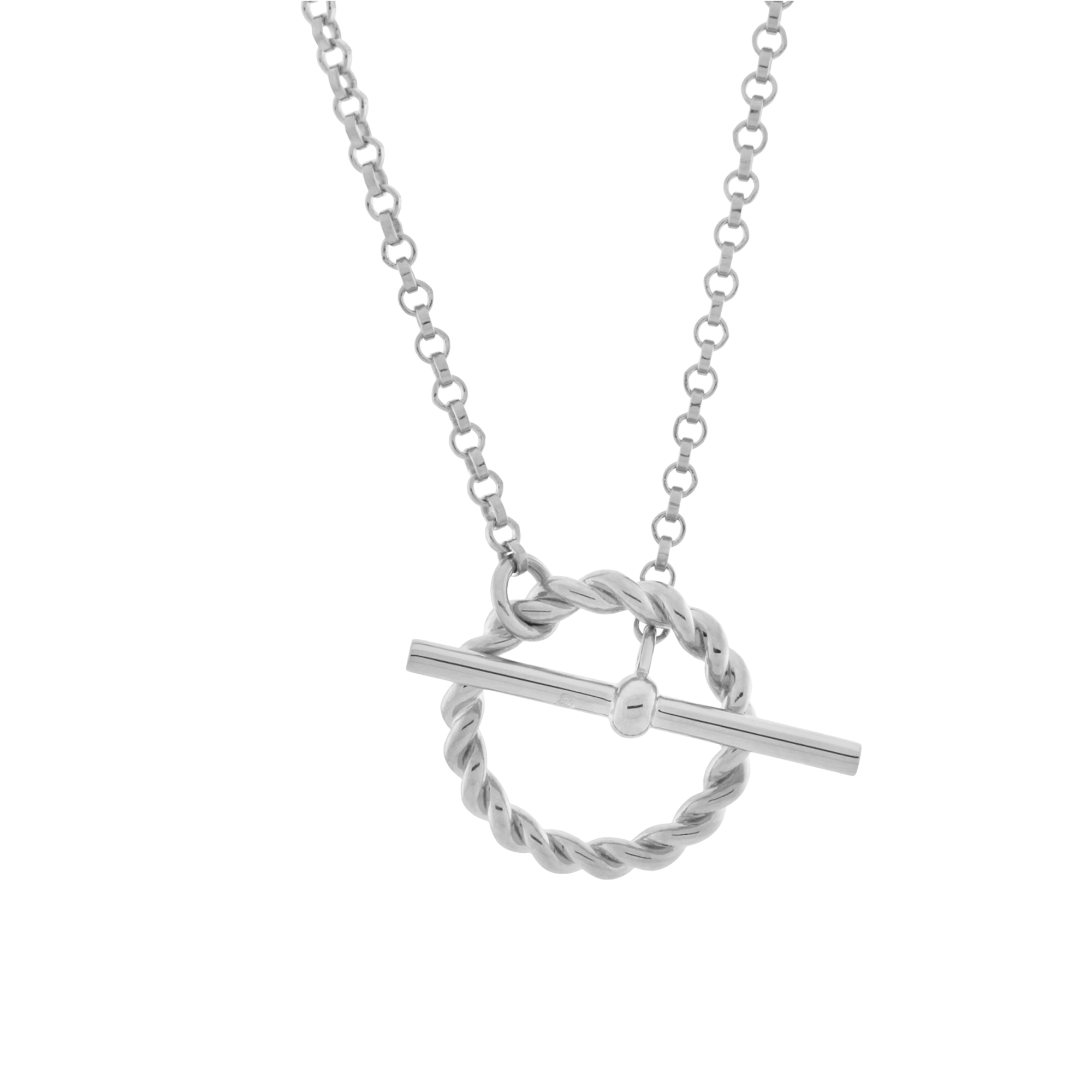 Corda T-Bar Necklace. Sterling Silver. - Monarc Jewellery