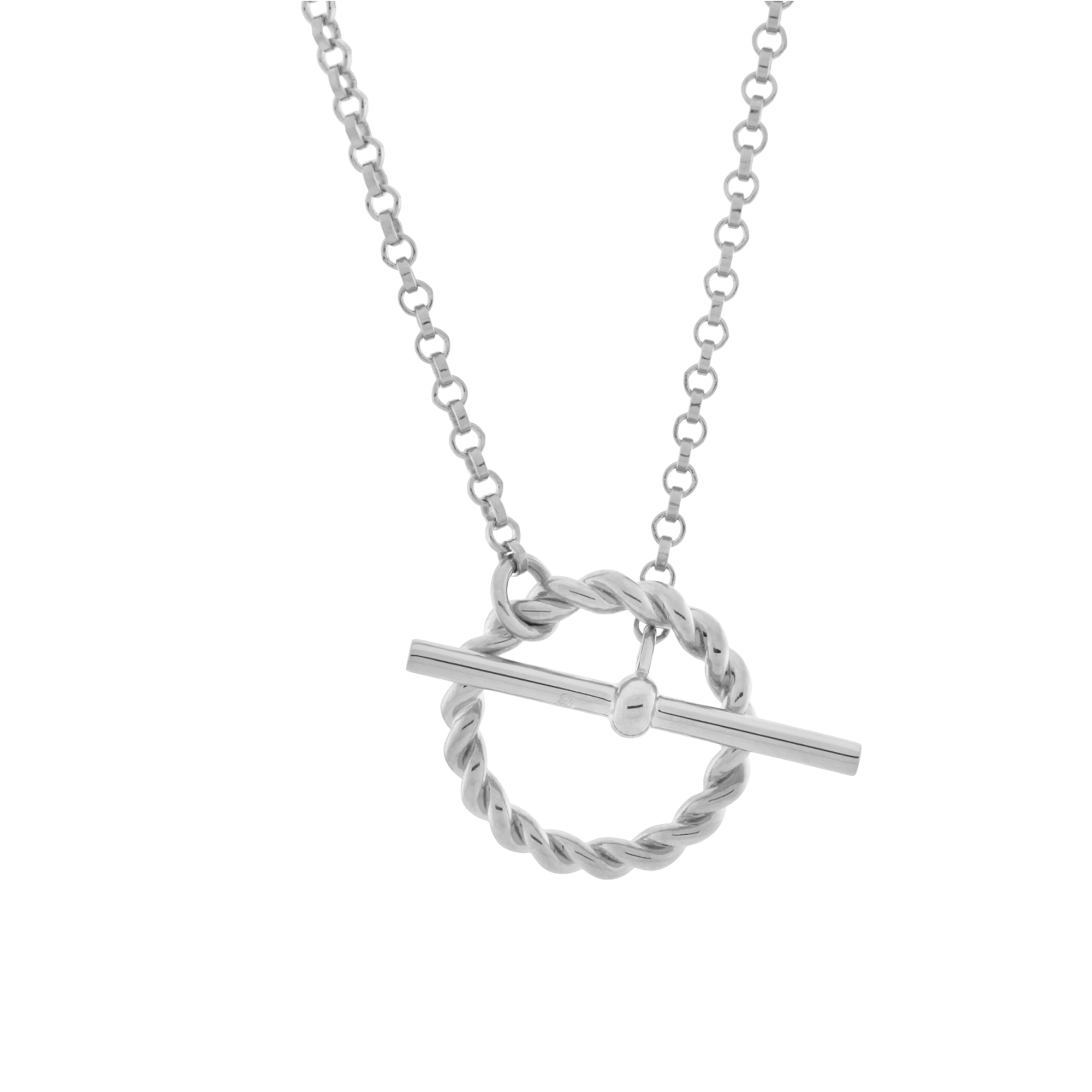 Corda T-Bar Necklace. Sterling Silver.