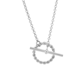 Corda T-Bar Necklace. Sterling Silver.