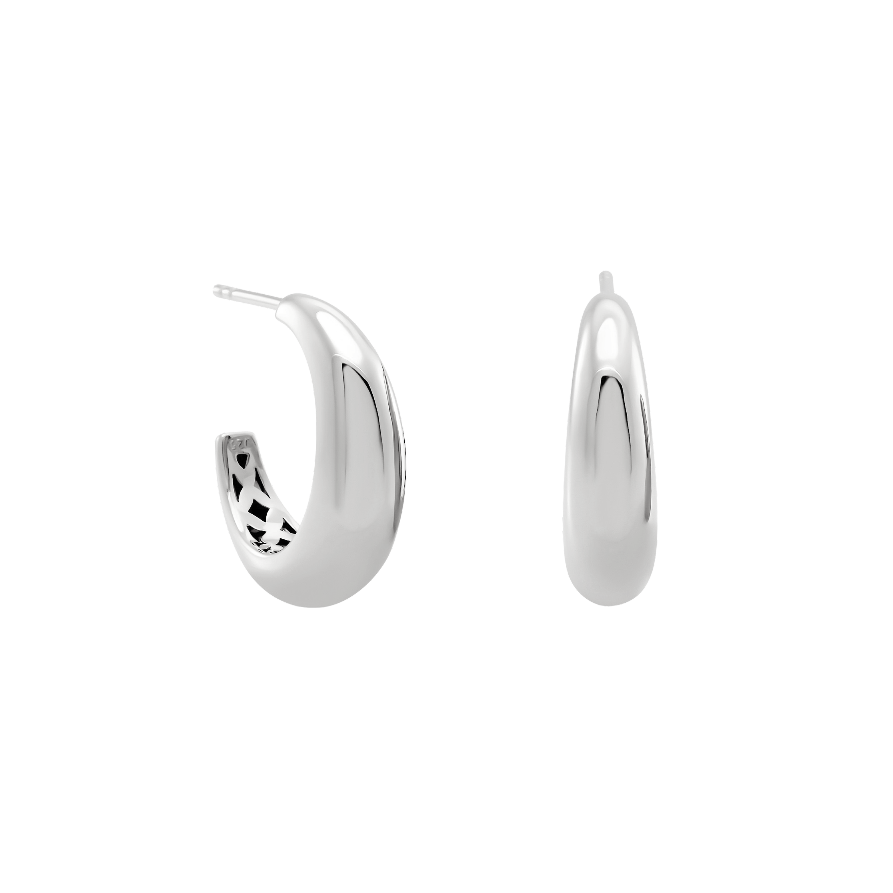 Courbure Hoop Earrings, Sterling Silver – Monarc Jewellery