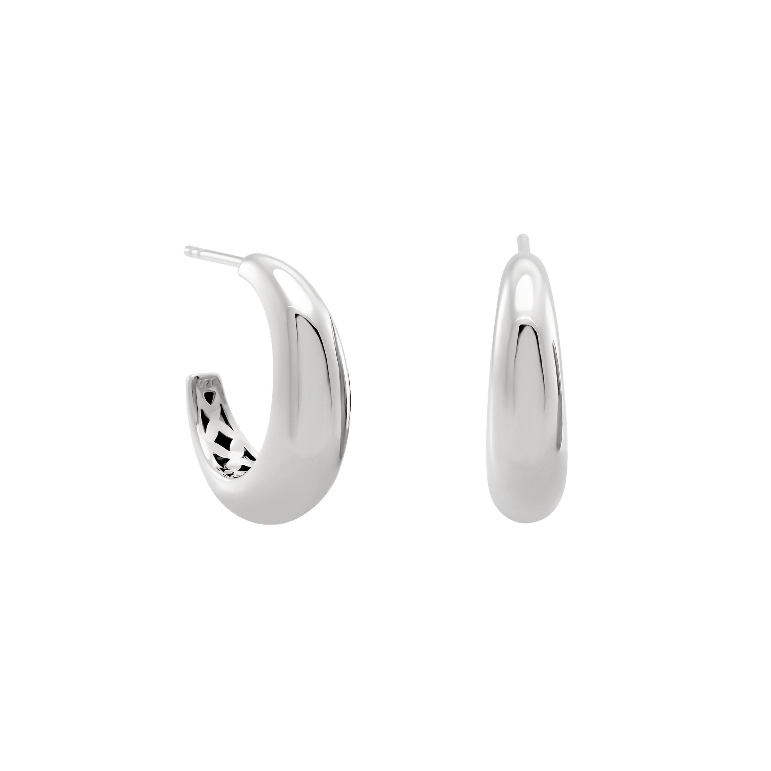 Courbure Hoop Earrings. Sterling Silver.