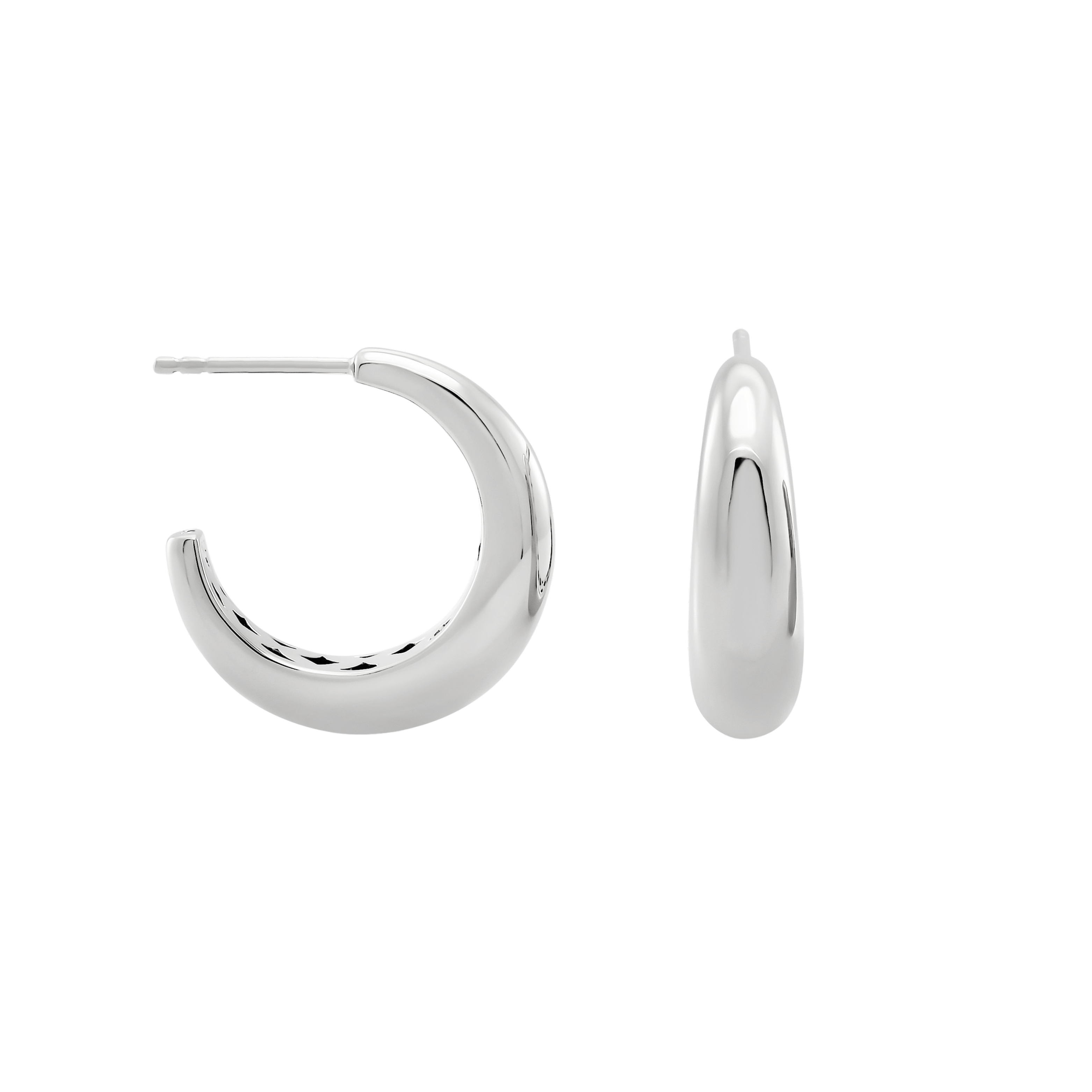 Courbure Hoop Earrings. Sterling Silver. - Monarc Jewellery