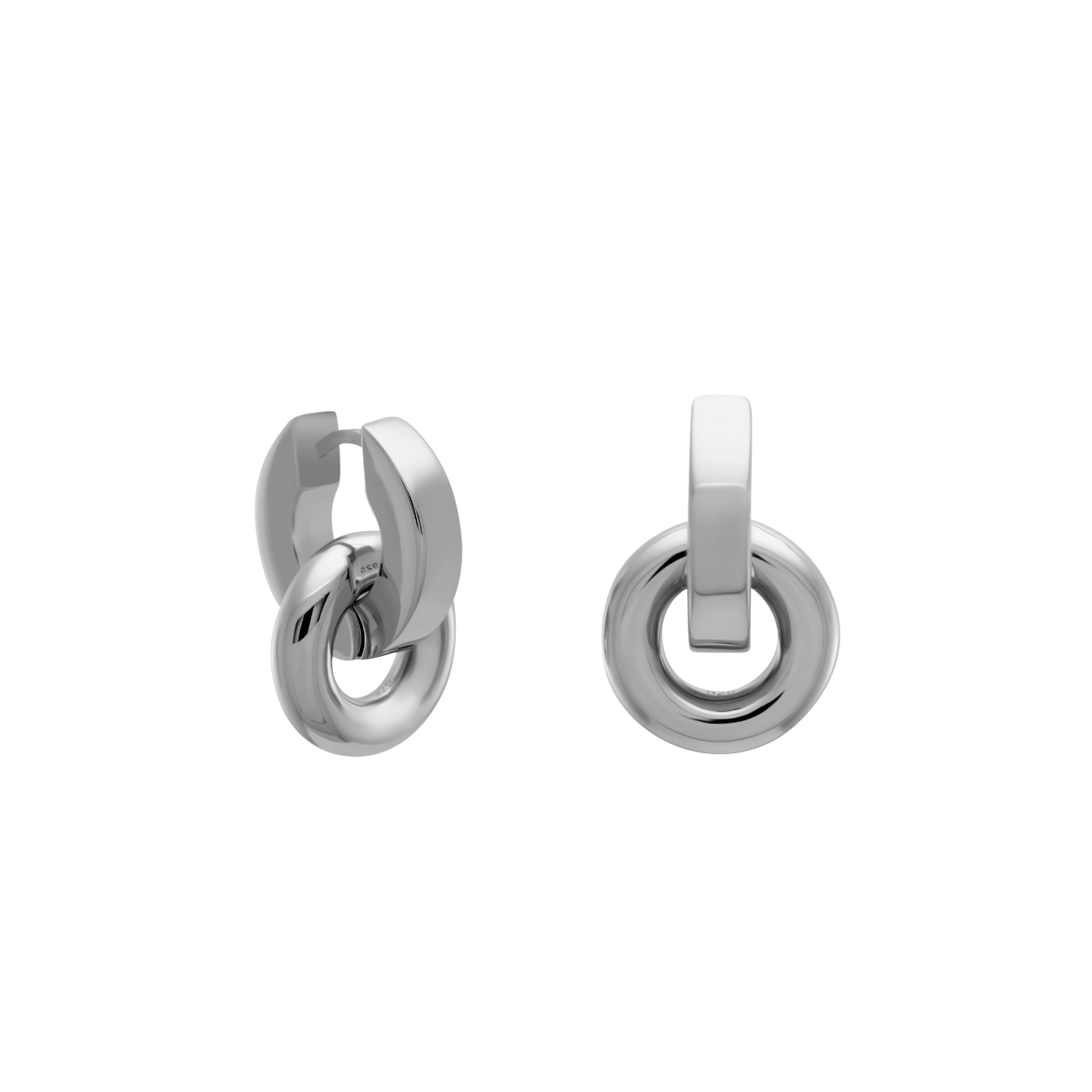 Catena Hoop Earrings, Sterling Silver - Monarc Jewellery