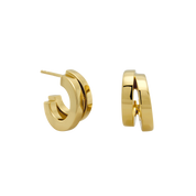 Hunch Double Hoop Earrings, Gold Vermeil - Monarc Jewellery