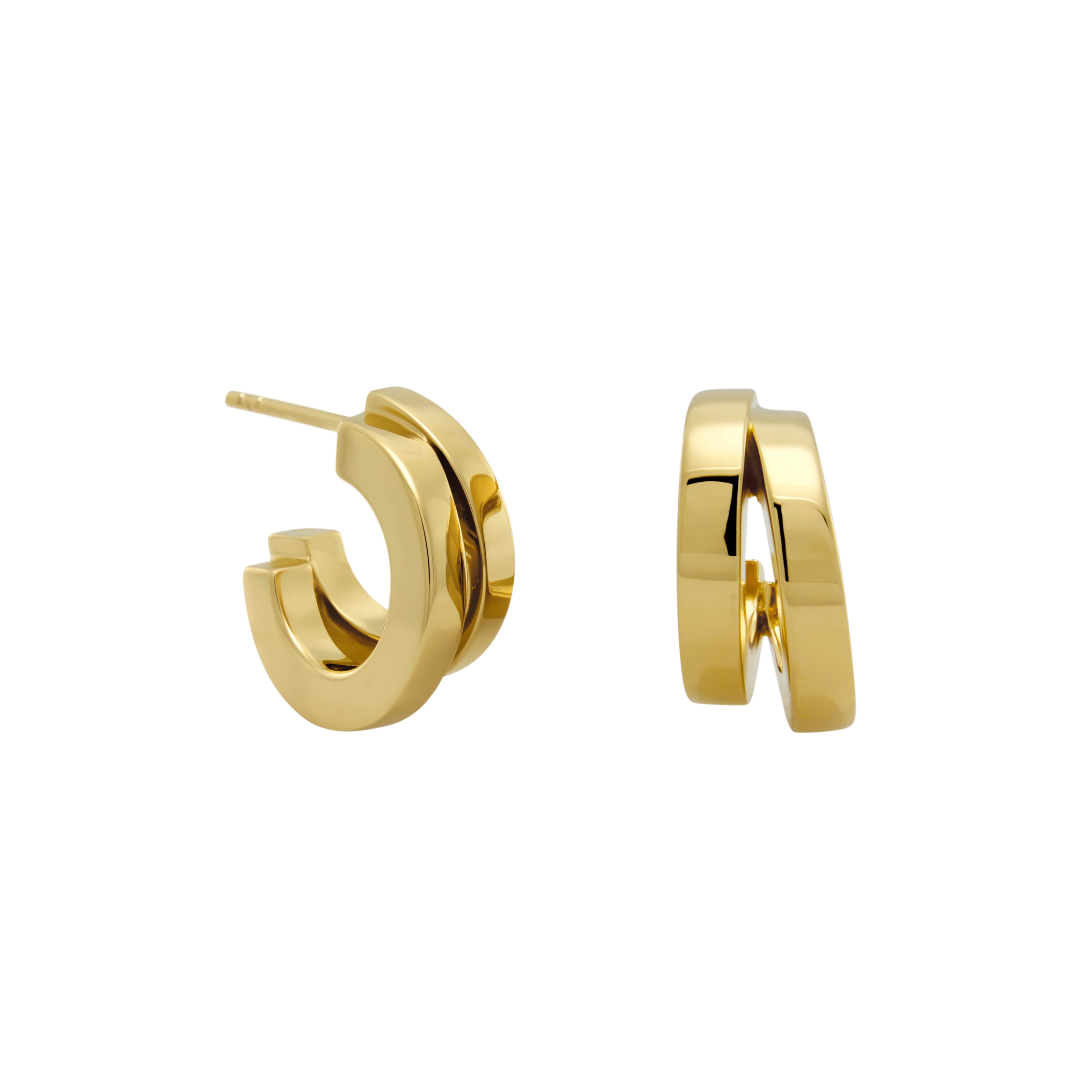 Hunch Double Hoop Earrings, Gold Vermeil - Monarc Jewellery