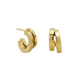 Hunch Double Hoop Earrings, Gold Vermeil