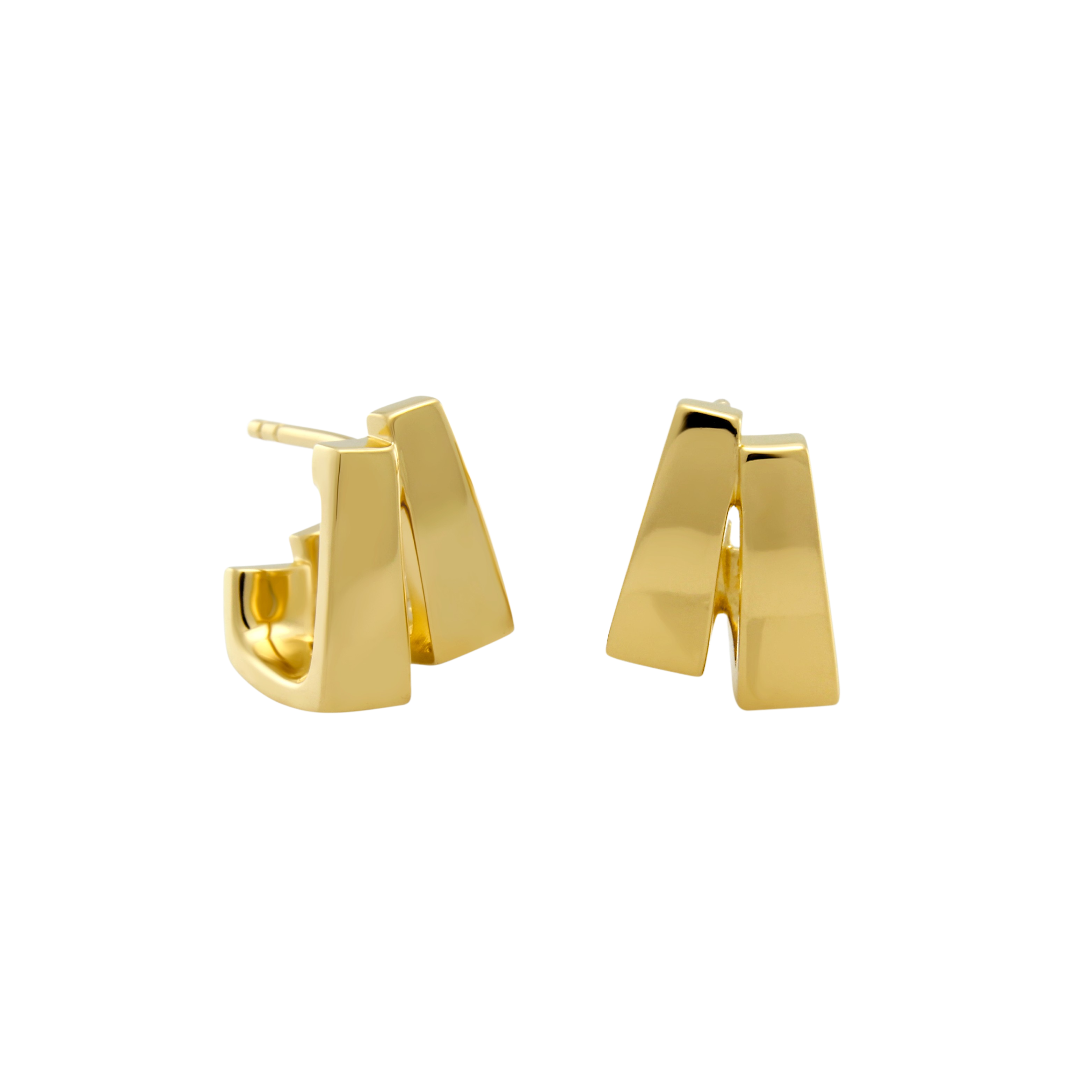 Scala Double Hoop Earrings, Gold Vermeil - Monarc Jewellery