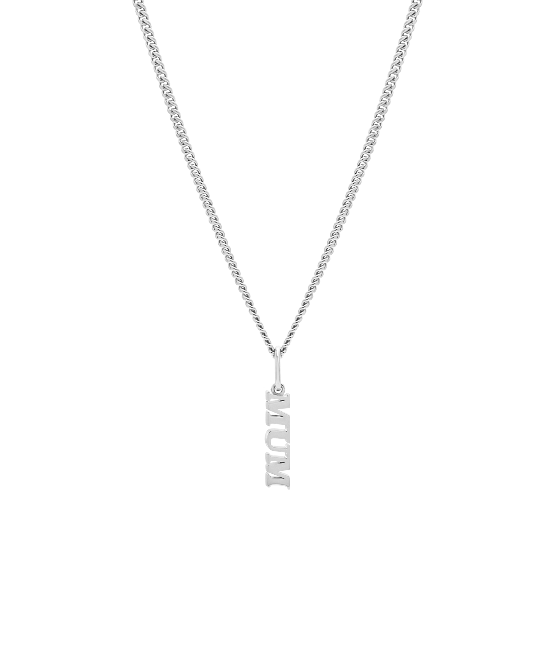 Mum Pendant and Necklace. Sterling Silver