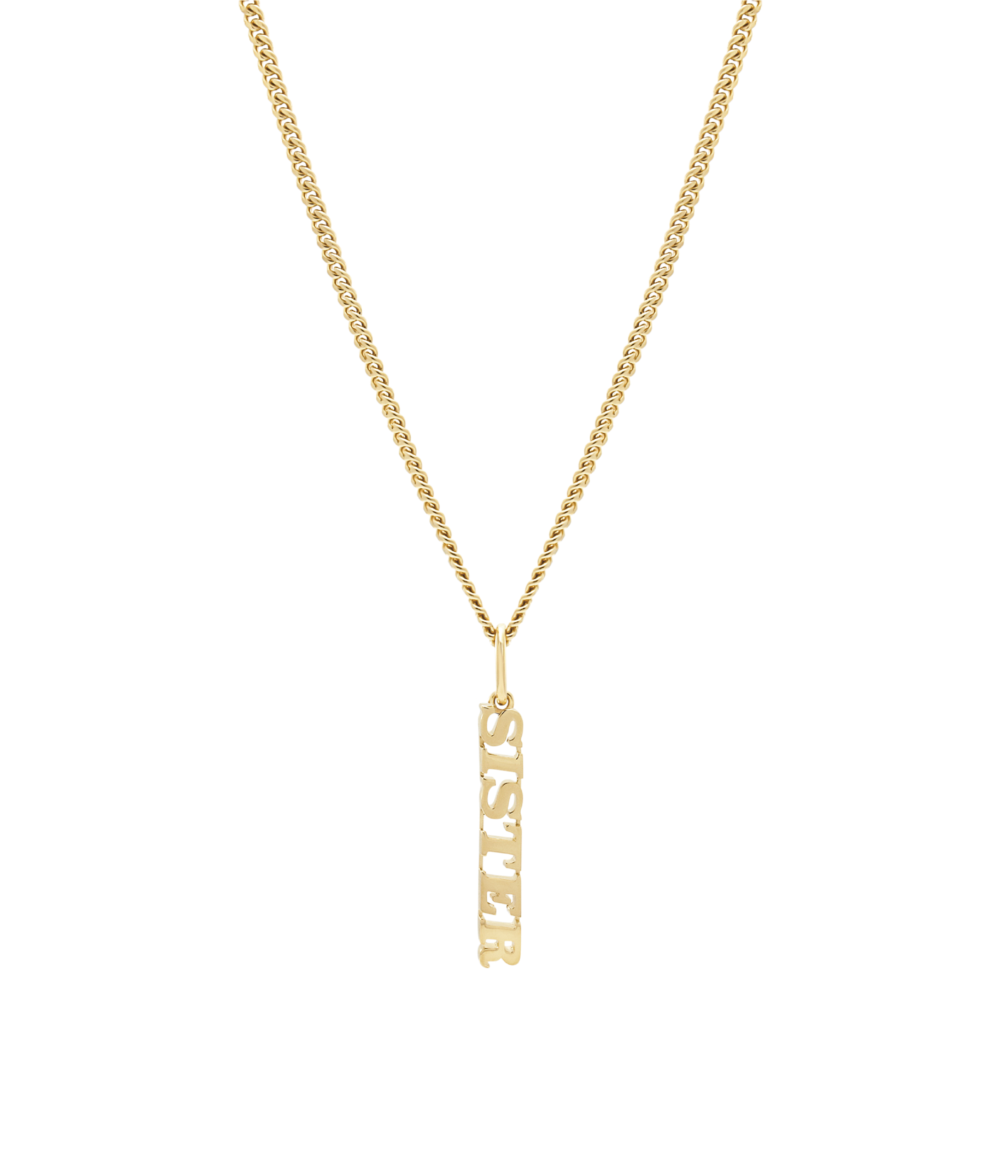 Sister Pendant and Necklace. Gold Vermeil