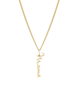 Mama | Māmā Cursive Pendant and Necklace. Gold Vermeil