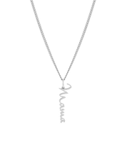 Mama | Māmā Cursive Pendant and Necklace. Sterling Silver