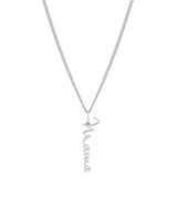 Mama | Māmā Cursive Pendant and Necklace. Sterling Silver