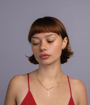 Sister Pendant and Necklace. Gold Vermeil
