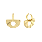 2-in-1 Fan Huggie Hoops. Gold Vermeil. - Monarc Jewellery