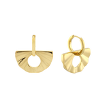 2-in-1 Fan Huggie Hoops. Gold Vermeil.