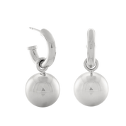 Freddie Ball Hoop Earrings, Silver - Monarc Jewellery
