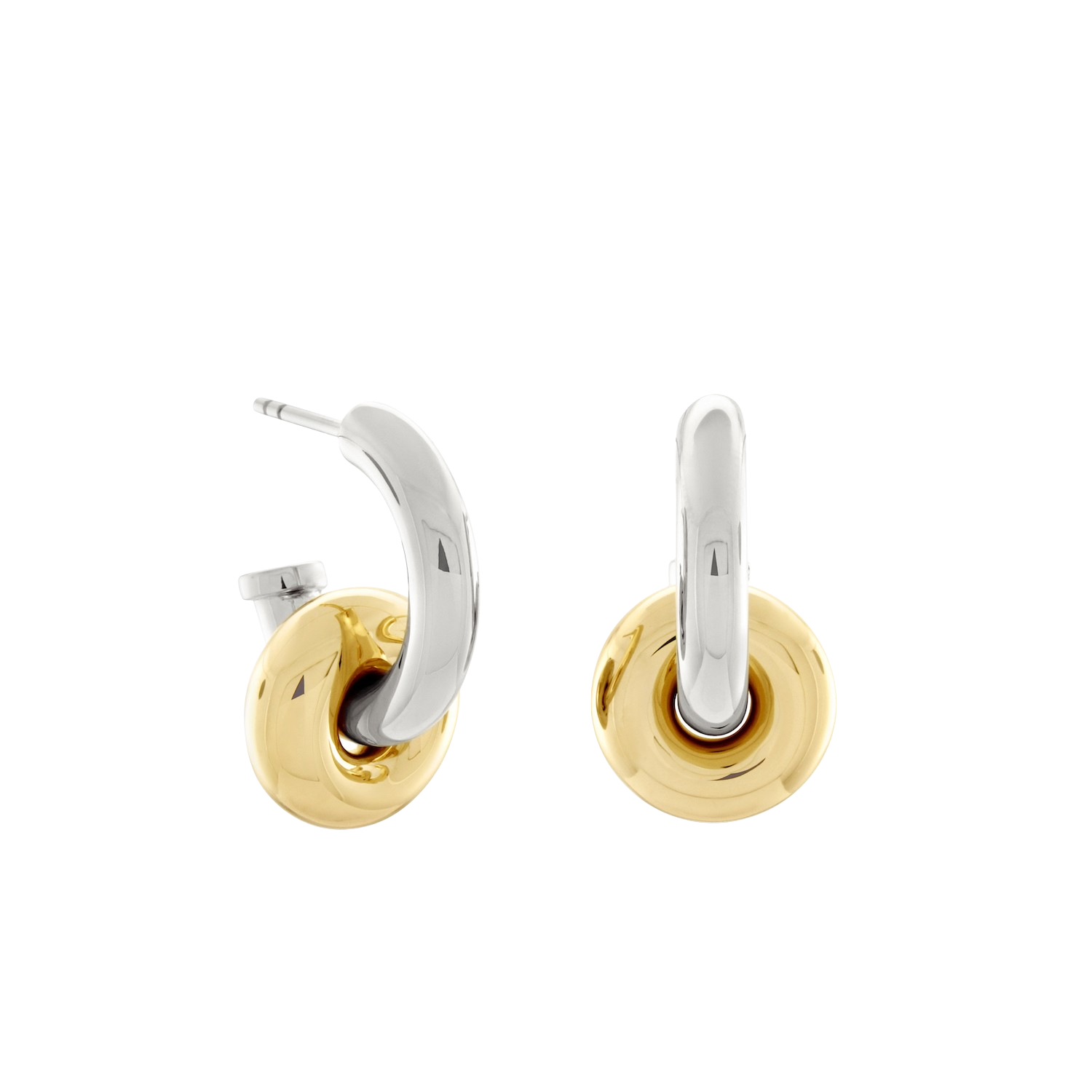 Hermione Hoop Earrings, Two-Tone. - Monarc Jewellery