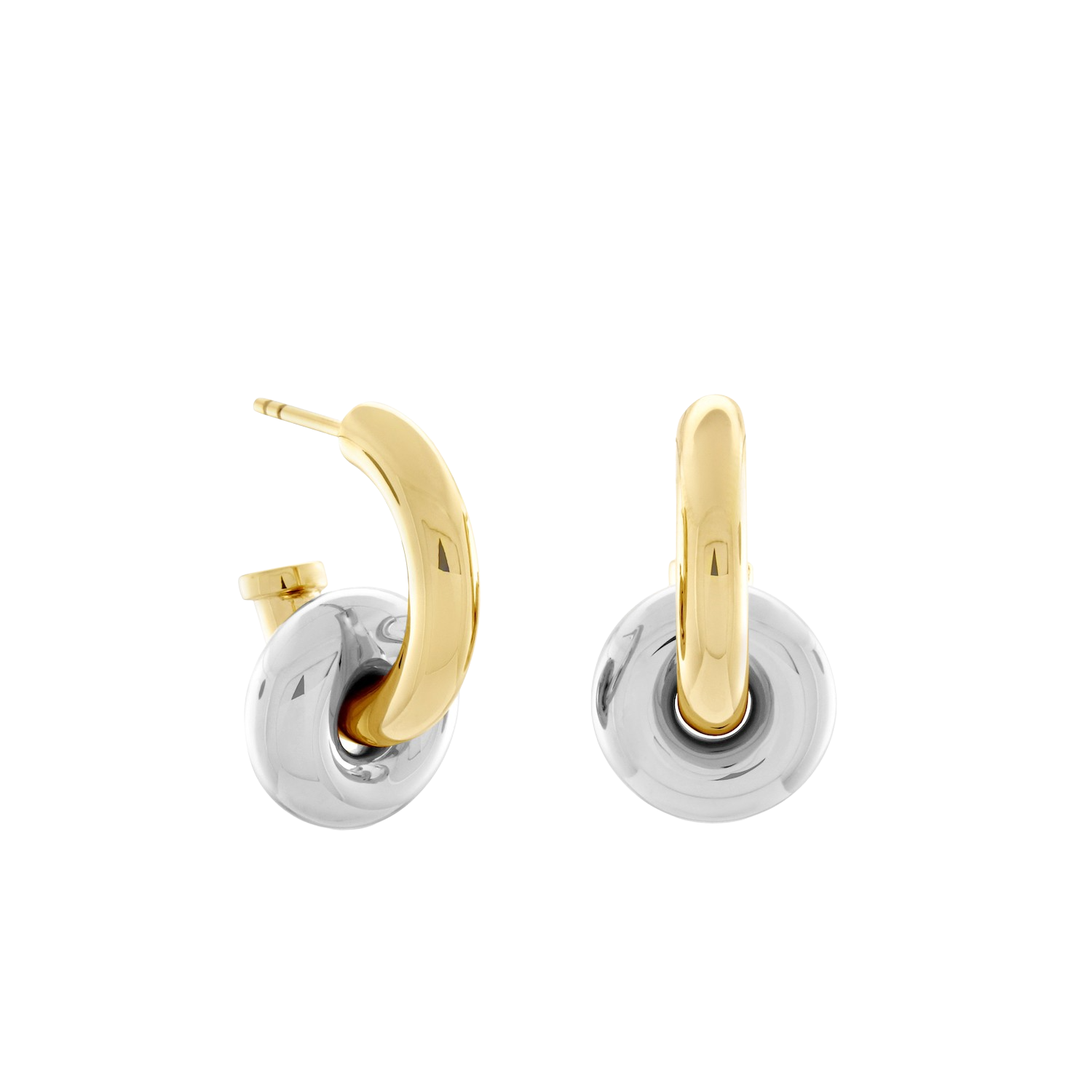 Hermione Hoop Earrings, Two-Tone. - Monarc Jewellery