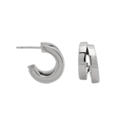 Hunch Double Hoop Earrings, Sterling Silver - Monarc Jewellery