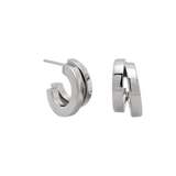 Hunch Double Hoop Earrings, Sterling Silver