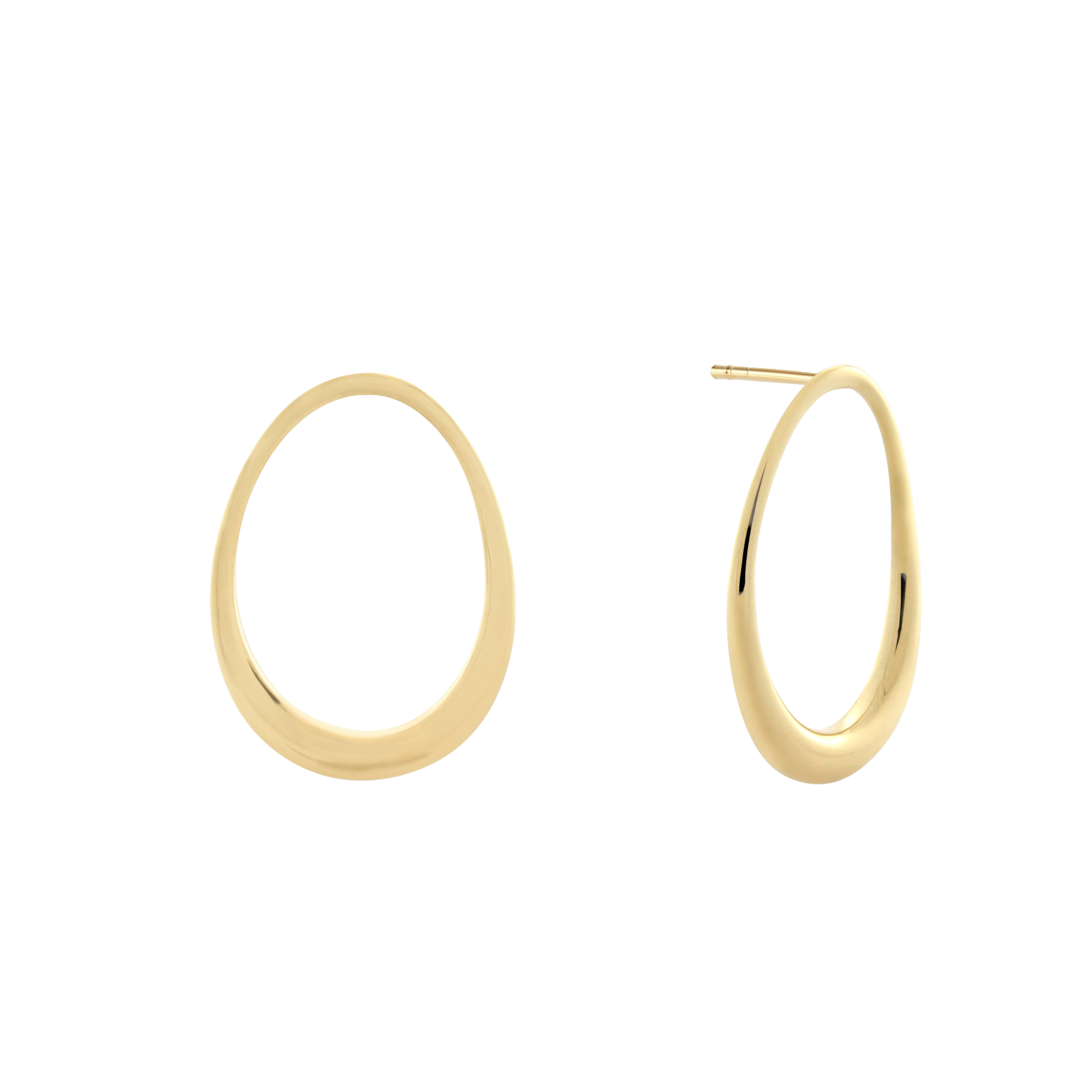 L'Ovale Earrings. Gold Vermeil. - Monarc Jewellery